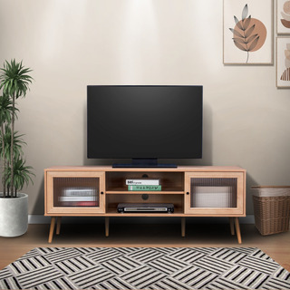 Mueble Para Tv Top Living Con Estantes Y Puertas De Vidrio Centro De Entretenimiento Para Televisor Color Café Claro Mueble Para Tv Top Living Con Estantes Y Puertas De Vidrio Centro De Entretenimiento Para Televisor Color Café Claro