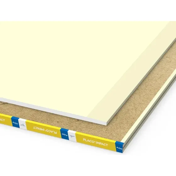 Placa De Yeso Placo Impact 1,20 X 2,40mts 12,5mm Amarillo