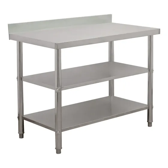 Mesa A Pared 100% Acero Inox 110x60x90 Doble