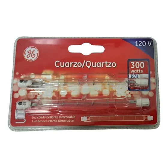 Bombillo Tubo Halógeno 118 Mm 300 W Luz Cálida Ge R7s Dimmer