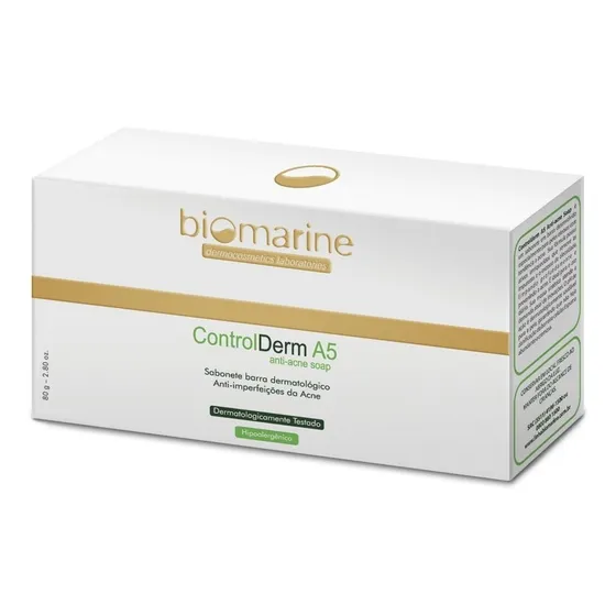 Sabonete Para Acne Controlderm A5 Biomarine Momento de aplicação Dia/Noite Tipo de pele Acneica