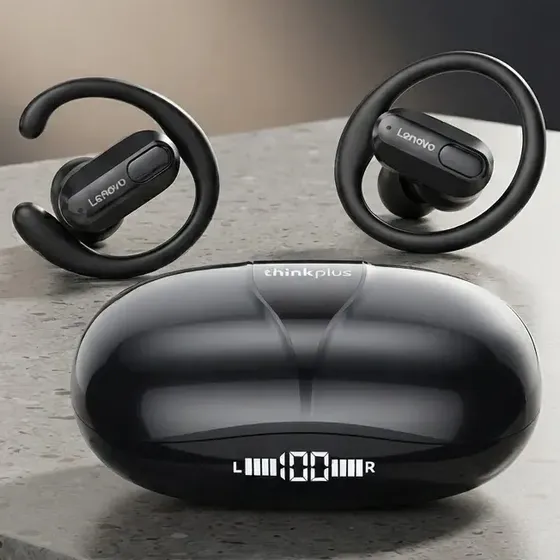 Fone Lenovo Thinkplus LENOVO XT80 running bluetooth in ear preto esportivo leve confortável resistente bateria longa