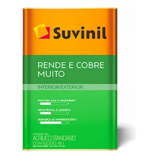 Tinta De AcrĂlico Suvinil Standard Rende & Cobre Muito Com Acabamento Fosco De 18l - Cromio Tinta De AcrĂlico Suvinil Standard Rende & Cobre Muito Com Acabamento Fosco De 18l - Cromio