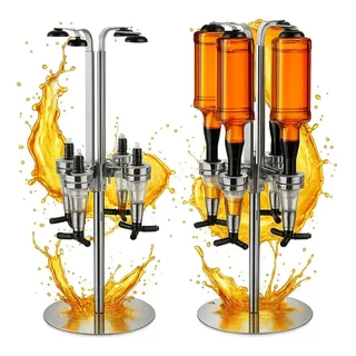 La Vie Presentes Suporte Dosador Dispenser 4 Garrafas Giratório Bar La Vie Pratea