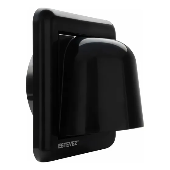 Estevez Rejilla Plástica Para Desfogue Ducto 90° Metal 4'' Color Negro