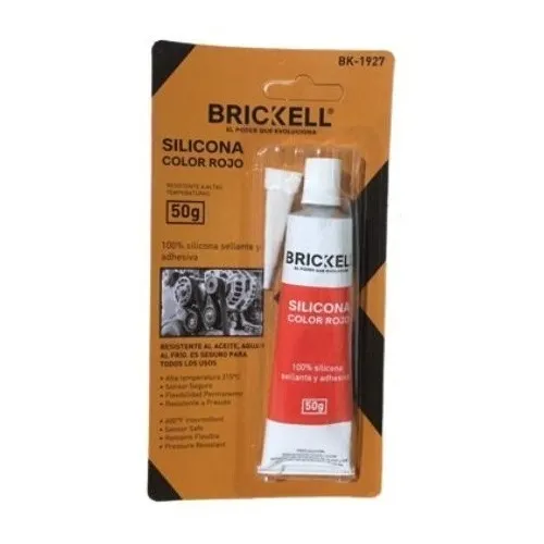 Silicon Sellador Rojo 50g Brickell Pack 12und Al Mayor