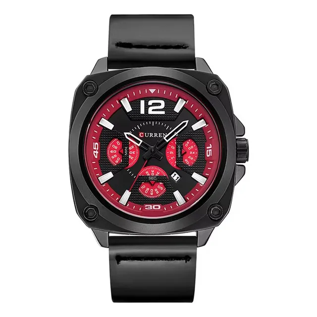 Reloj Curren 8260 Hombre Correa De Cuero Fecha Cronógrafo