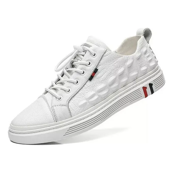 Zapato Casual Nuevo De Piel De Cocodrilo Para Hombre, Negro