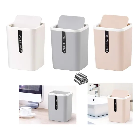 Cubo Basura Escritorio Para Oficina Mesa Centro Cocina Papel