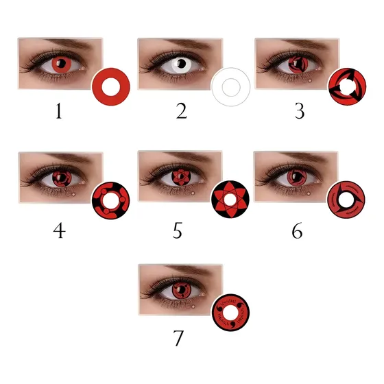 Lentes De Contacto Mangekyou Sharingan Cosplay Anime Naruto