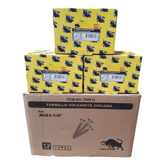 Tornillo Vulcanita Zincado 6x 1 1/4 Caja De 12kg