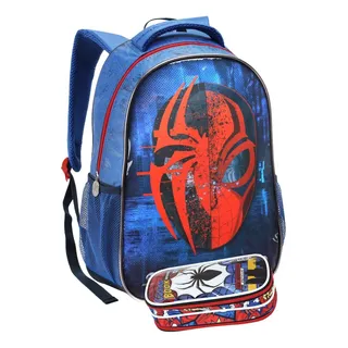 Mochila Infantil Homem Aranha Costas E Estojo Duplo Escolar Mochila Infantil Homem Aranha Costas E Estojo Duplo Escolar