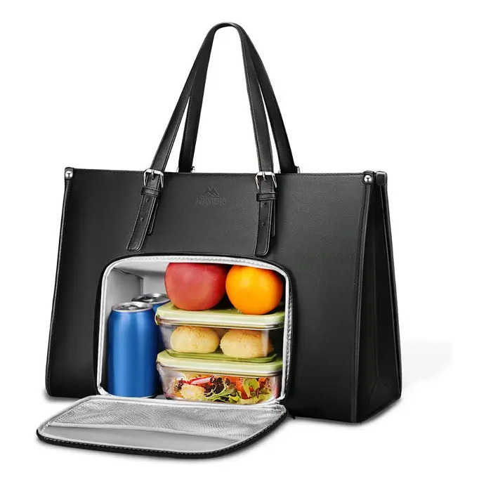 Bolsa Feminina Para Notebook Com Compartimento Térmico Para Almoço Bolsa Tote Executiva Pu Couro 15,6 Polegadas Mochila Conversível Leve Para Trabalho E Escritório, Matein 1447 Cor Preto Liso Bolsa Feminina Para Notebook Com Compartimento Térmico Para Almoço Bolsa Tote Executiva Pu Couro 15,6 Polegadas Mochila Conversível Leve Para Trabalho E Escritório, Matein 1447 Cor Preto Liso