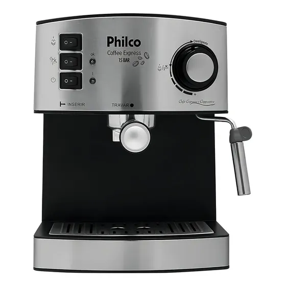 Cafeteira Philco Coffee Express 15bar Filtro Permanente Cor Preto/Prata