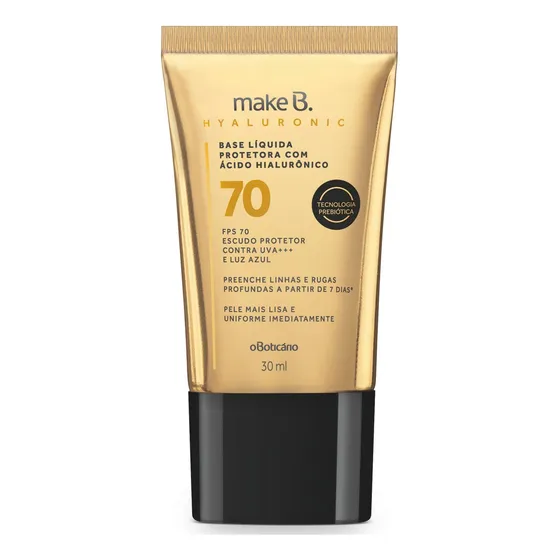 Make B. Base Líquida Protetora Hyaluronic 70 Cor 30, 30 Ml Tom Cor 30