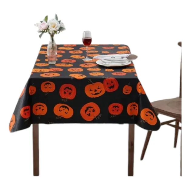 Mantel Calabaza Halloween Rectangular  178 Cm Largo