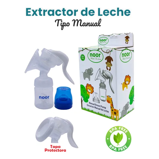 Extractor De Leche Manual Noor Transparente - Libre De Bpa