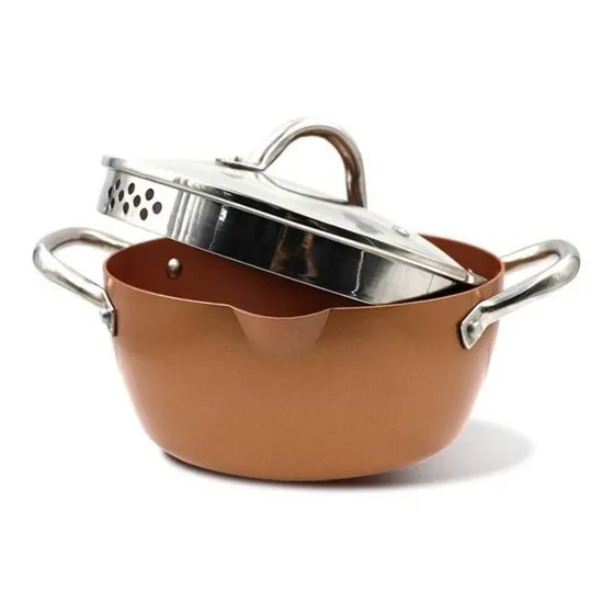 Olla Pastera Cerámica Antiadherente 22cm Home Elements Color Cobre