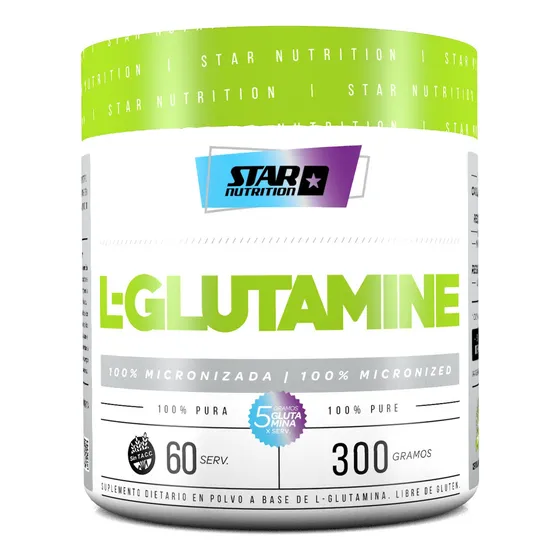 Suplemento En Polvo Star Nutrition Glutamina En Pote De 300g Sin sabor
