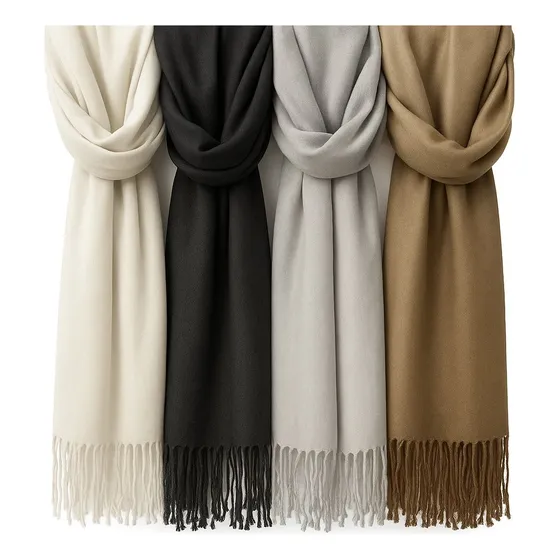 6 Cachecóis Feminino Echarpe Xale Lisos Atacado Inverno