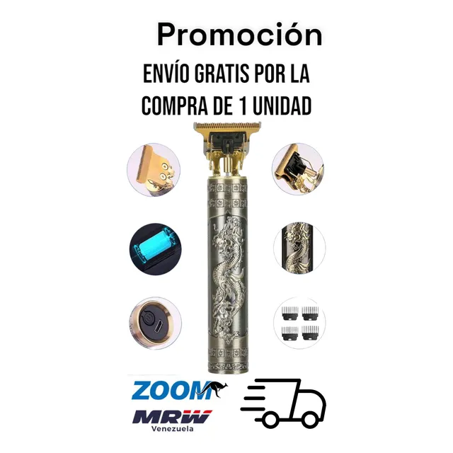 Maquina Afeitar Patillera T9 Vintage Profesional Recargable