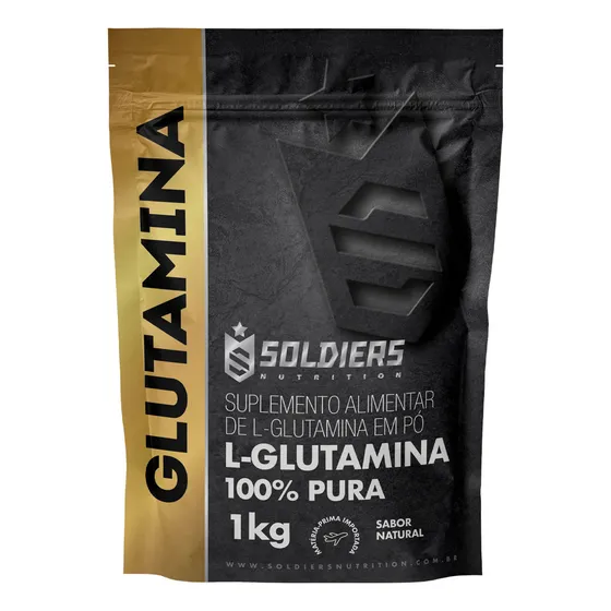 L-Glutamina 1kg 100% Pura Soldiers Nutrition Sachê Sem sabor