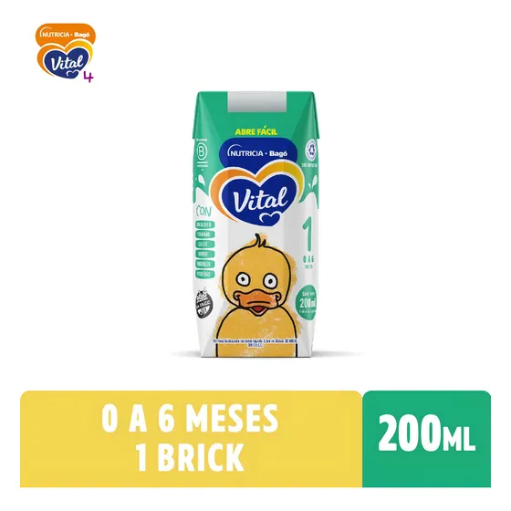 Leche Liquida Vital 1 Brick Nutricia Bago X 200 Ml Sabor Original - 1 unidad