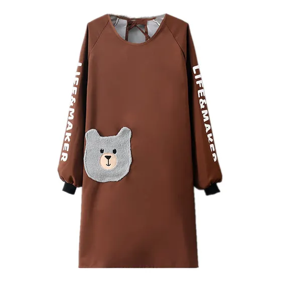 Delantal Manga Larga Para Mujer Impermeable Cocinar Hornear