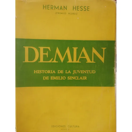 Libro. Demian. Hermann Hesse. Premio Nobel