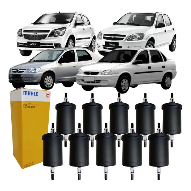 Kit 10 Filtros De Combustível Linha Chevrolet Gm Mahle