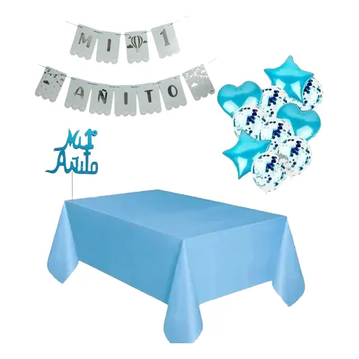 Mi Primer Año Decoración Globos Mantel Pinche