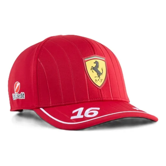 Gorro Jockey Scuderia Ferrari F1 Charles Leclerc 2025 Burdeo Leclerc Ajustable