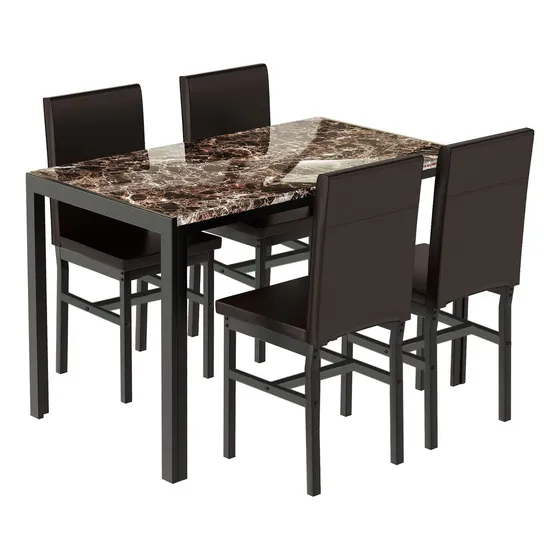 Juego De Comedor De Imitacion De Marmol Para Espacios Pequen