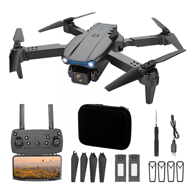 Control Remoto Drone Con Par Cámara 4k Quadcopter + 2batería