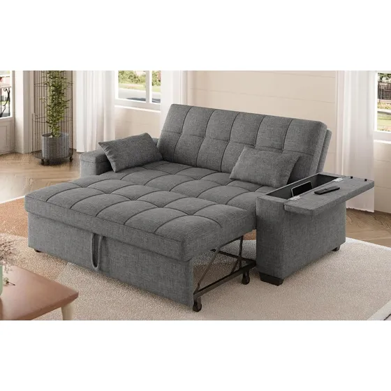 Sofá Cama Plegable 3 En 1 Lino Salas Sillón 176*74*94cm