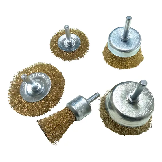 Kit 5 Escova De Limpeza De Aço Circular Uso Com Furadeira utilarcasa