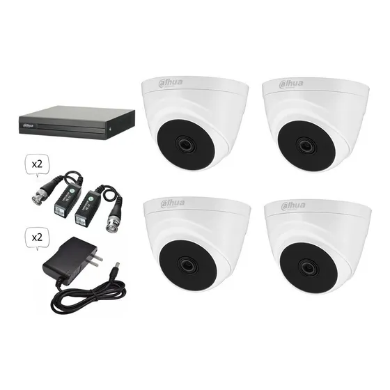 Kit De 4 Cámaras De Seguridad Dahua 5mp + Dvr De 4 Canales 