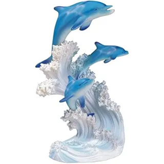 Estatua De Delfines Decorativa De Colección, Diseño Marino Estatua De Delfines Decorativa De Colección, Diseño Marino