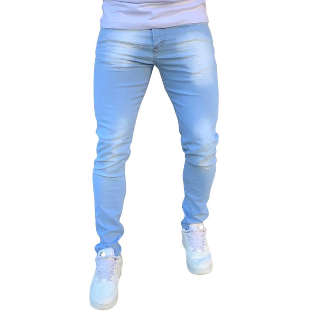 Calça Jeans Super Skinny Masculina Lycra Azul Linha Premium Calça Jeans Super Skinny Masculina Lycra Azul Linha Premium
