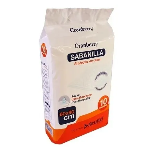 Sabanillas protector de cama desechable Cranberry 60x90cm 10 unidades