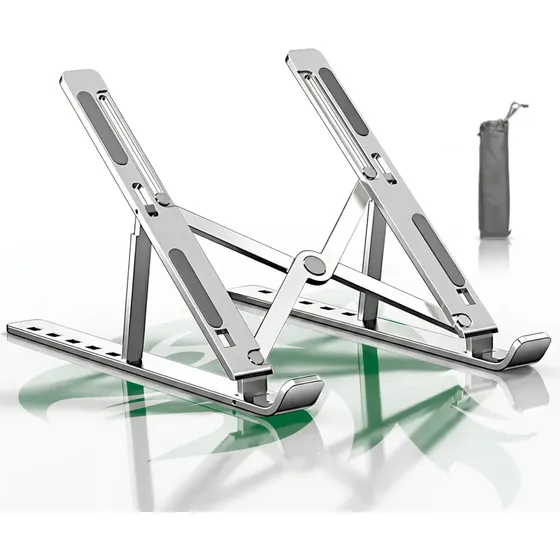 Suporte Notebook Alumínio Ajustável Dobrável 11'' a 17'' Resistente Antiderrapante Pholex