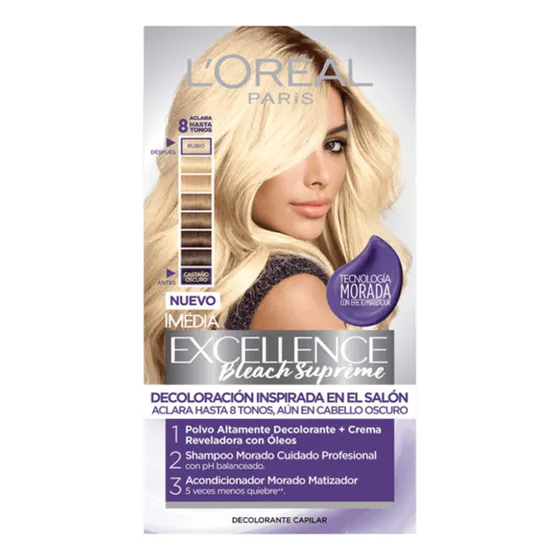 Kit Decoloración L'oréal Paris Excellence Bleach Supreme Rub Rubio