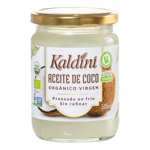 Aceite De Coco Organico Virgen 500 Ml Kaldini Comestible