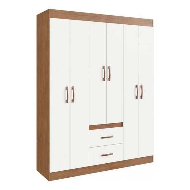 Guarda Roupa Solteiro Doripel Sidney 6 Portas e 2 Gavetas