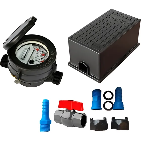 Medidor Agua Potable + Caja Vereda + Kit De Conexión 1/2 