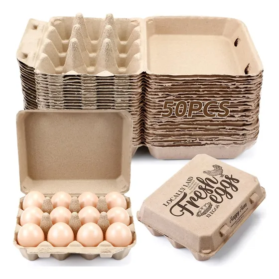 50 Cajas De Huevos De Pulpa De Papel Natural De Zhanmai, En