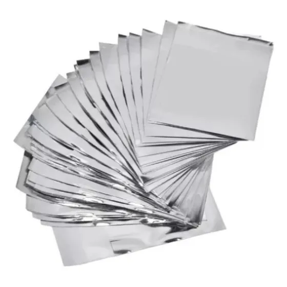 Bolsa De Aluminio Celofán Metalizada Plana Abierta 20x13cm 