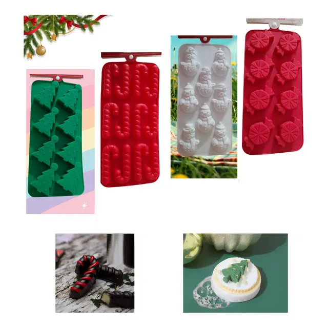 Molde De Silicón Navidad  Jabones Velas Chocolates Galletas