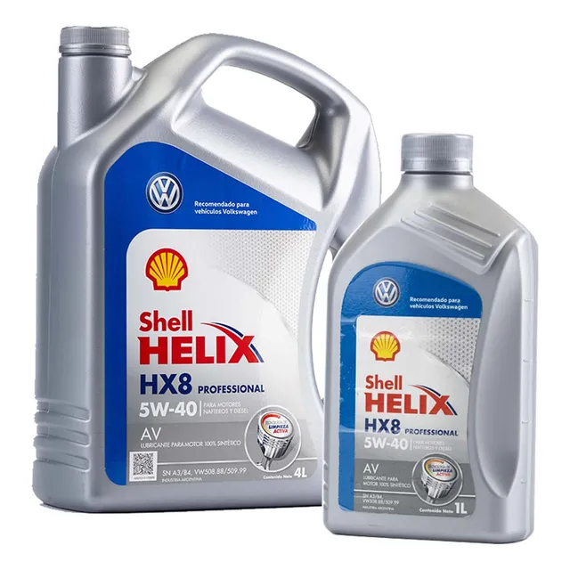 Kit Aceite Shell Helix Hx8 Pro Av 5w40 Vw T Cross X 5 Lts.