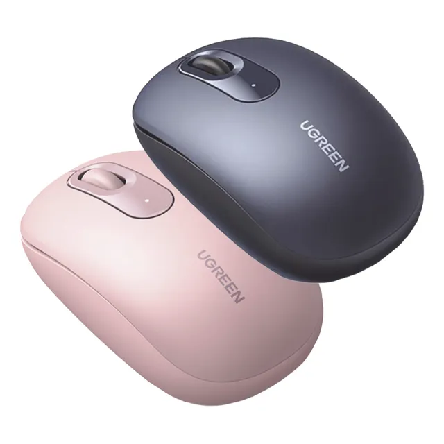 Kit Mouse Inalámbrico 2.4g Dpi 10m Ergonómico Rosa + Azul